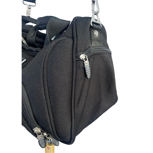 Delsey Black Rolling Carry On Suitcase Luggage Travel Bag - Picture 4 of 12